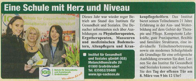Nachlese Sächsische Zeitung zur KarriereStart 2014 1./2.02.14